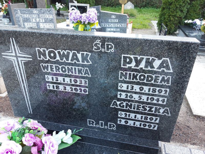 Agnieszka Pyka 1897 Przyszowice - Grobonet - Wyszukiwarka osób pochowanych